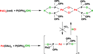 Graphical abstract: Chemistry of palladium phosphinite (PPh2(OR)) and phosphonite (P(OPh)2(OH)) complexes: catalytic activity in methoxycarbonylation and Heck coupling reactions
