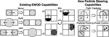 Graphical abstract: A control method for steering individual particles inside liquid droplets actuated by electrowetting