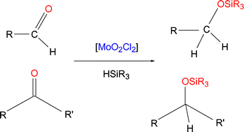 Graphical abstract: Dioxomolybdenum(vi) complexes as catalysts for the hydrosilylation of aldehydes and ketones