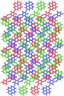 Graphical abstract: Threefold interpenetration of hydrogen-bonded two-dimensional sheets with 44 topology: supramolecular assembly of dimeric cyanuric acid nodes with four-fold connectivity