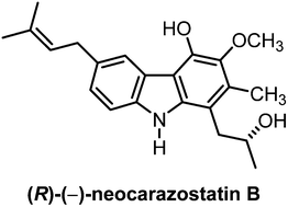 Graphical abstract: First enantioselective total synthesis of neocarazostatin B, determination of its absolute configuration and transformation into carquinostatin A