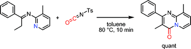 Graphical abstract: Isocyanate acting as a carbonyl precursor: pyridyl group-assisted formation of 4H-pyrido[1,2-a]pyrimidin-4-ones from ketimines and isocyanates