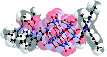 Graphical abstract: Unsymmetrical surface modification of a heteropolyoxotungstate via in-situ generation of monomeric and dimeric copper(ii) species