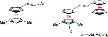 Graphical abstract: Aryl (ferrocenyl)-capped ethenylazaferrocenes: synthesis, structure and electrochemistry