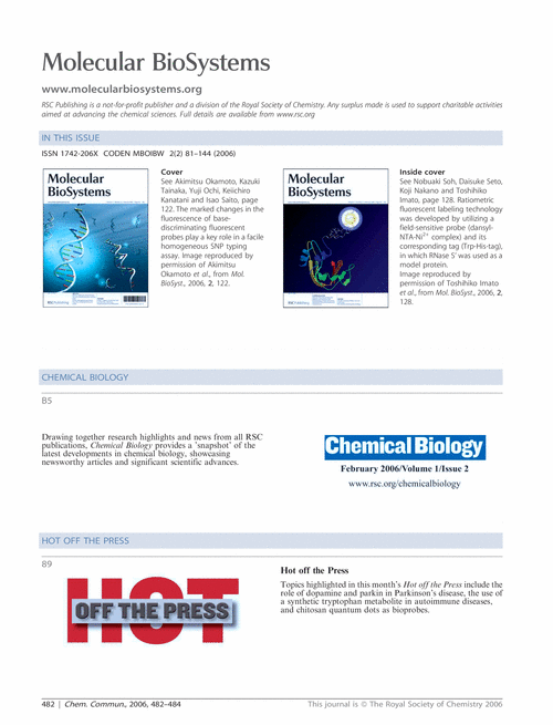 Molecular BioSystems issue 2 contents pages - free access to ChemComm subscribers