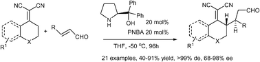 Graphical abstract: Organocatalytic and direct asymmetric vinylogous Michael addition of α,α-dicyanoolefins to α,β-unsaturated aldehydes