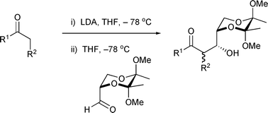 Graphical abstract: Diastereoselective aldol reactions with butane-2,3-diacetal protected glyceraldehyde derivatives