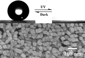 Graphical abstract: UV-Manipulated wettability between superhydrophobicity and superhydrophilicity on a transparent and conductive SnO2 nanorod film