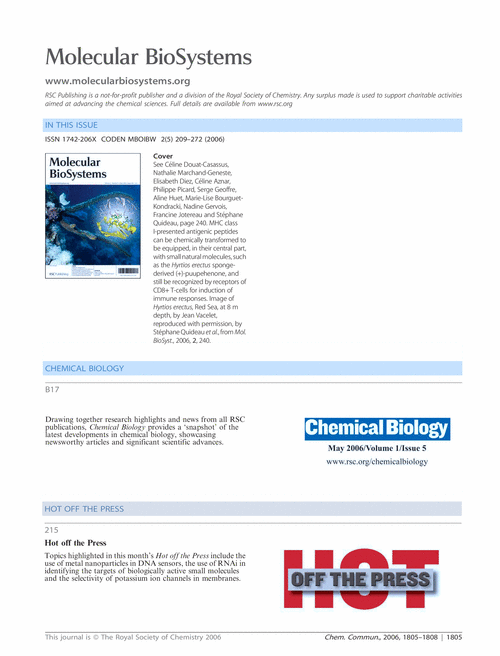 Molecular BioSystems issue 5 contents pages - free access to ChemComm subscribers