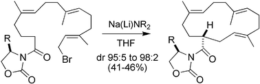 Graphical abstract: Enantioselective synthesis of α-terpineol and nephthenol by intramolecular acyloxazolidinone enolate alkylations