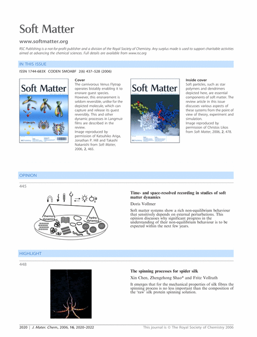 Soft Matter issue 6 contents pages - free access to J. Mater. Chem. subscribers
