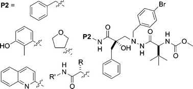 Graphical abstract: Variations of the P2 group in HIV-1 protease inhibitors containing a tertiary alcohol in the transition-state mimicking scaffold