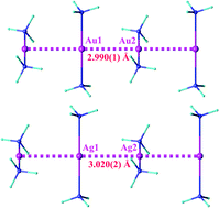 Graphical abstract: Ligand-unsupported Au(i) chains with short Au(i)⋯Au(i) contacts