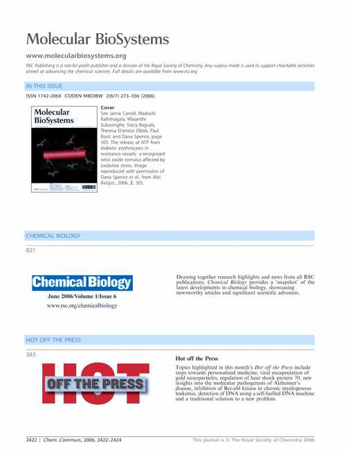 Molecular BioSystems issues 6 and 7 contents pages - free access to ChemComm subscribers