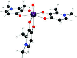 Graphical abstract: Tris(1,2-dimethyl-3-hydroxy-4(1H)-pyridone)oxotantalum(v): a new water-soluble tantalum complex containing the [Ta [[double bond, length as m-dash]] O]3+ core