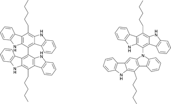 Graphical abstract: Oxidative reactions of 6-pentyl indolo[3,2-b]carbazole: formation of novel C–C and C–N coupled dimers