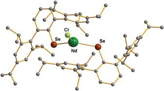 Graphical abstract: π-Bonding encapsulation in aryl-substituted lanthanide selenolates: monomeric compounds with apparent low-coordinate metal atoms