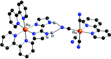 Graphical abstract: Hydrogen-bonded assemblies of ruthenium(ii)-biimidazole complex cations and cyanometallate anions: structures and photophysics