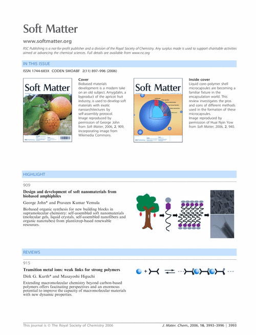 Soft Matter issue 11 contents pages free access to J. Mater. Chem