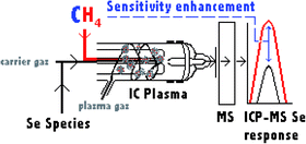 Graphical abstract: Methane mixed plasma—improved sensitivity of inductively coupled plasma mass spectrometry detection for selenium speciation analysis of wheat-based food