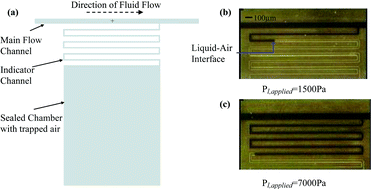 Graphical abstract: Microfluidic pressure sensing using trapped air compression