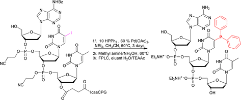 Graphical abstract: Phosphine containing oligonucleotides for the development of metallodeoxyribozymes