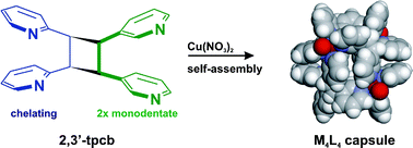 Graphical abstract: Coding a coordination-driven self-assembly via a hydrogen bond-directed solid-state synthesis: An unexpected chiral tetrahedral capsule