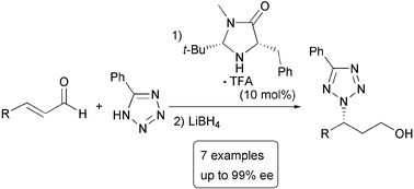 Graphical abstract: Organocatalytic enantioselective aza-Michael reaction of nitrogen heterocycles and α,β-unsaturated aldehydes