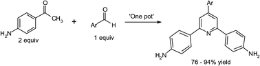 Graphical abstract: PEG mediated synthesis of amino-functionalised 2,4,6-triarylpyridines