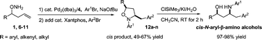 Graphical abstract: Palladium-catalyzed sequential one-pot reaction of aryl bromides with O-homoallylhydroxylamines: synthesis of N-aryl-β-amino alcohols