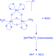 Graphical abstract: Mechanistic studies on oxidation of nitrite by a {Mn3O4}4+ core in aqueous acidic media