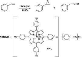 Graphical abstract: Mild oxidation of styrene and its derivatives catalyzed by ionic manganese porphyrin embedded in a similar structured ionic liquid