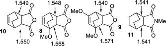 Graphical abstract: Structures of oxygenated cyclohexa-1,3-diene–maleic anyhydride cycloadducts. Structural evidence suggests a stepwise retro-Diels–Alder reaction