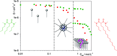 Graphical abstract: Characterisation of the supramolecular structure of malonamides by application of pulsed field gradients in NMR spectroscopy