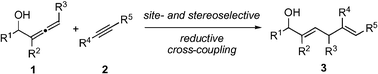 Graphical abstract: An alkoxide-directed alkyne–allene cross-coupling for stereoselective synthesis of 1,4-dienes