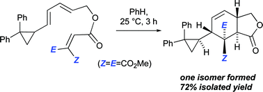 Graphical abstract: Stereocontrol of intramolecular Diels–Alder reactions by an allylic diphenylcyclopropyl group