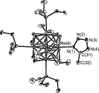 Graphical abstract: Synthesis and electrochemical study of the first tetrazolate hexanuclear rhenium cluster complex