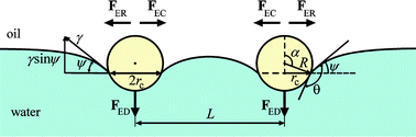 Graphical abstract: Effect of electric-field-induced capillary attraction on the motion of particles at an oil–water interface