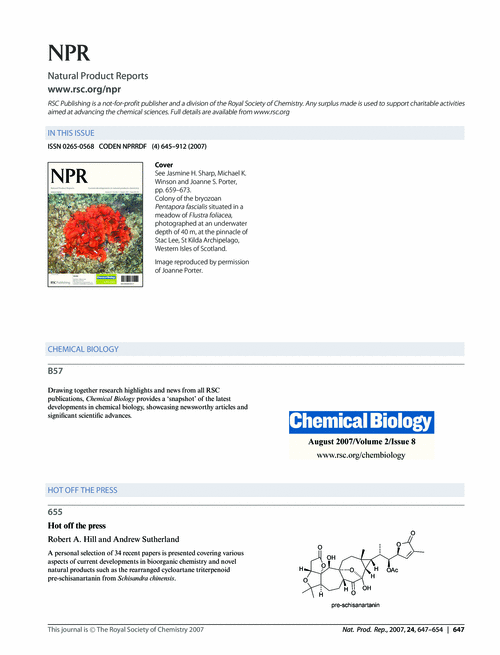 Contents and Chemical Biology