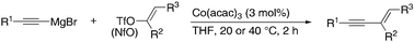Graphical abstract: Cobalt-catalyzed cross-coupling of alkynyl Grignard reagents with alkenyl triflates