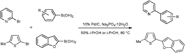 Graphical abstract: Ligand-free Pd/C-catalyzed Suzuki–Miyaura coupling reaction for the synthesis of heterobiaryl derivatives