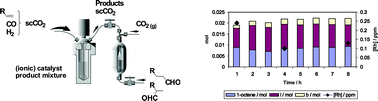 Graphical abstract: “Solventless” continuous flow homogeneous hydroformylation of 1-octene