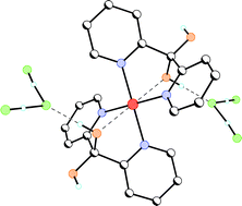 Graphical abstract: Bis(di-2-pyridyl-methanediol)copper(ii) dihydrogentrifluoride: a structural and spectroscopic study of the H2F3− anion in a complex salt