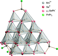 Graphical abstract: Synthesis, structure and physical properties of the manganese(ii) selenide/selenolate cluster complexes [Mn32Se14(SePh)36(PnPr3)4] and [Na(benzene-15-crown-5)(C4H8O)2]2[Mn8Se(SePh)16]