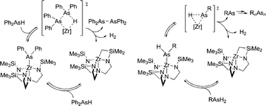 Graphical abstract: Mechanistic variety in zirconium-catalyzed bond-forming reaction of arsines