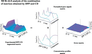 Graphical abstract: Combined use of the potential shift correction and the simultaneous treatment of spectroscopic and electrochemical data by multivariate curve resolution: analysis of a Pb(ii)–phytochelatin system