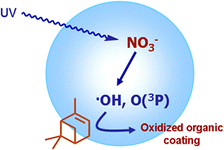 Graphical abstract: Nitrate ion photochemistry at interfaces: a new mechanism for oxidation of α-pinene