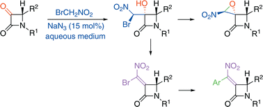 Graphical abstract: Stereoselective NaN3-catalyzed halonitroaldol-type reaction of azetidine-2,3-diones in aqueous media