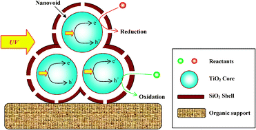 Graphical abstract: Phase-selectivity photocatalysis: a new approach in organic pollutants’ photodecomposition by nanovoid core(TiO2)/shell(SiO2) nanoparticles