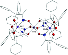 Graphical abstract: A rare ligand bridged ferromagnetically coupled MnIV3 complex with a ground spin state of S = 9/2